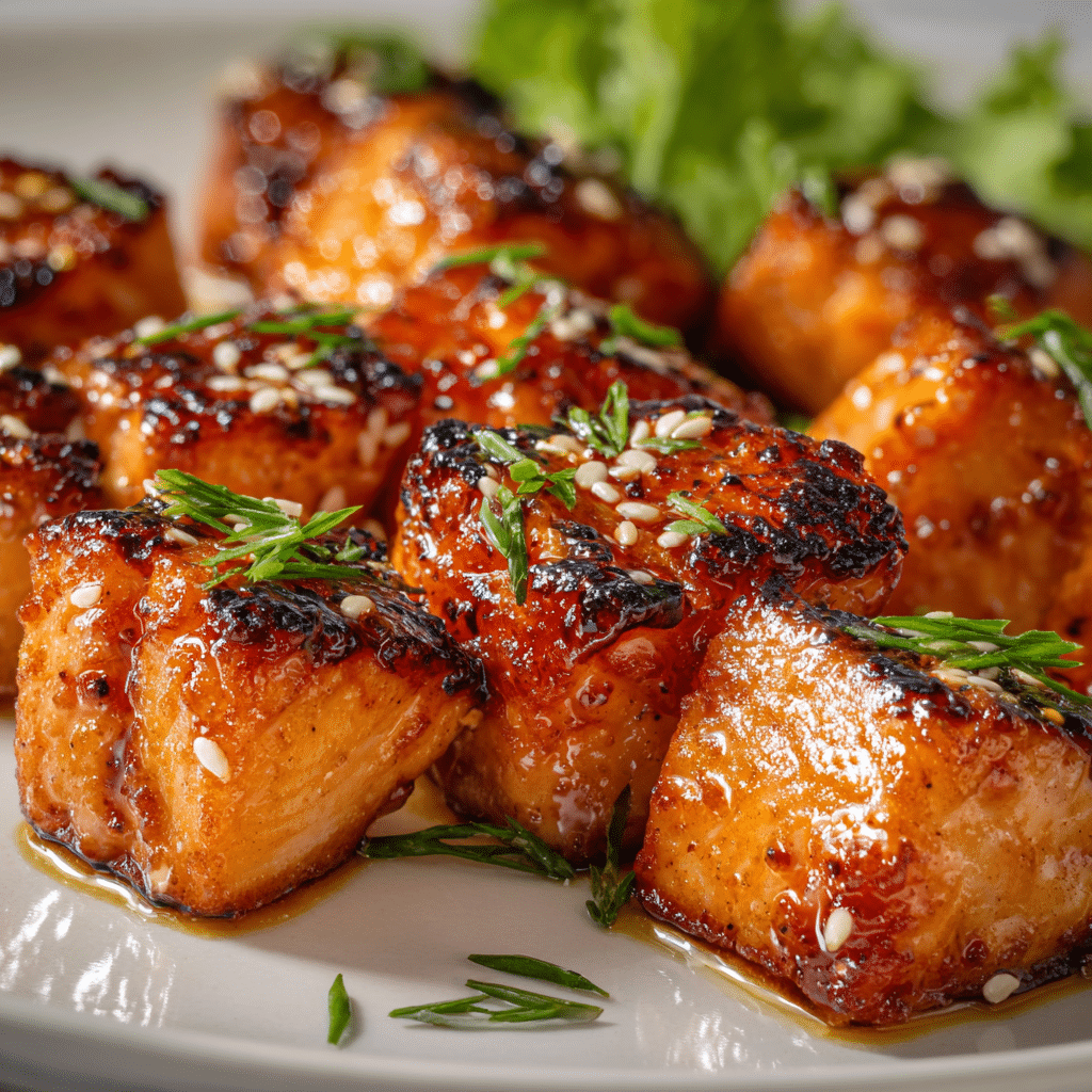 Honey Garlic Salmon Bites