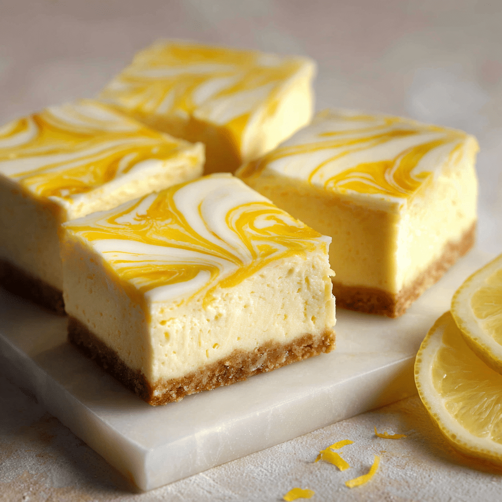 Lemon Swirl Cheesecake Bars