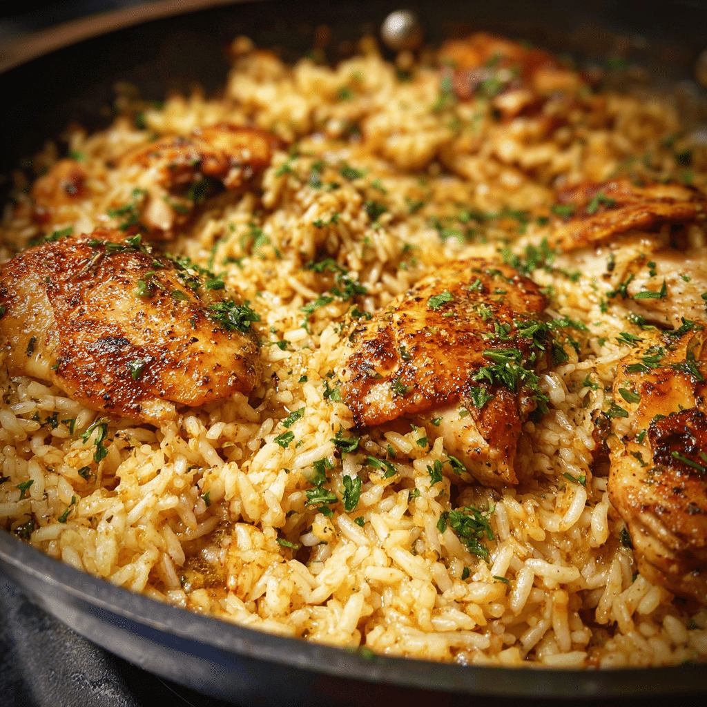 One-Pan Garlic Butter Chicken and Rice
