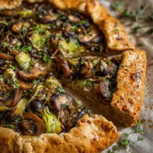 Savory Mushrooms and Leeks Galette