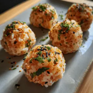 Spicy Salmon Sushi Rice Balls