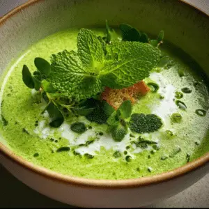 Watercress Soup with Peas and Mint